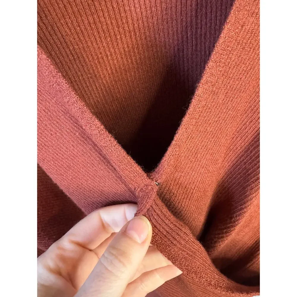 ASTR THE LABEL Suki Puff Shoulder Sweater Rust Orange Size Med Surplice Revolve - Picture 7 of 7